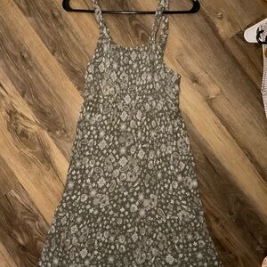 Pink Rose Paisley Green Midi Dress, size Medium